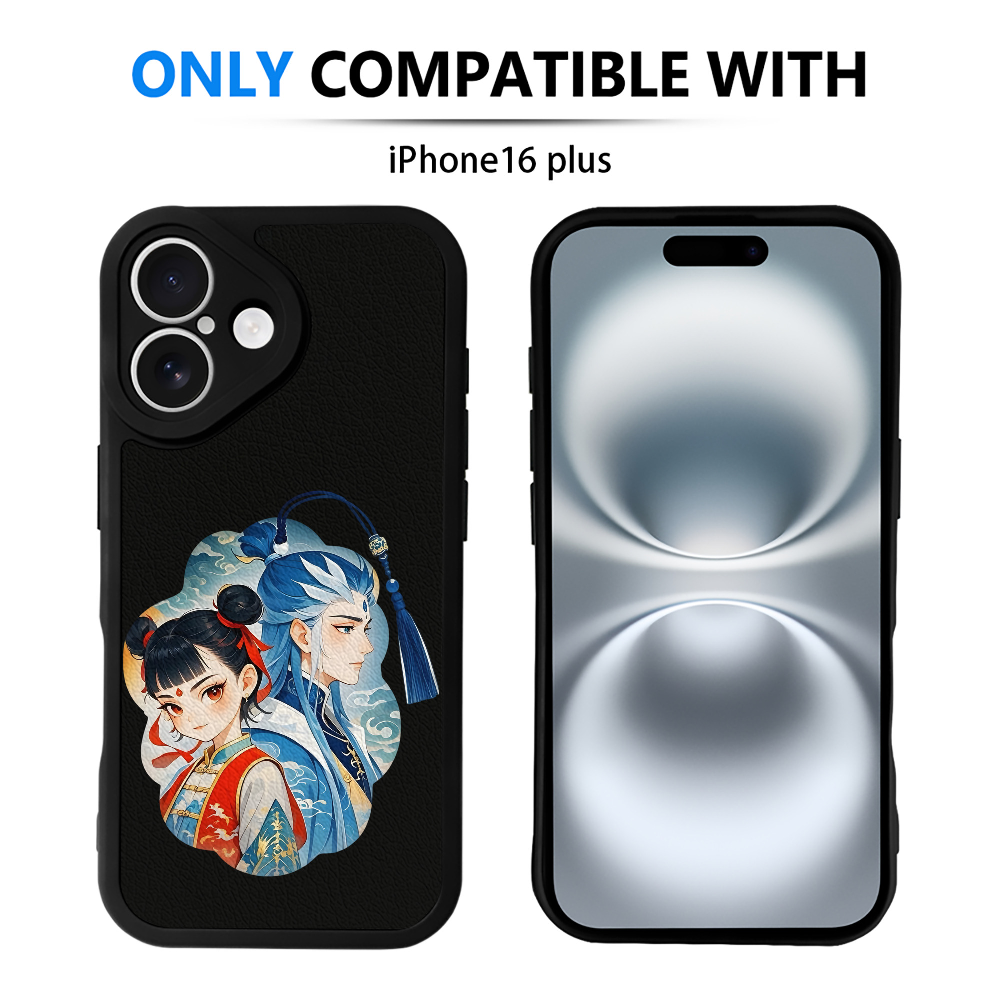 （画像用） Ne Zha 2 ナタ 魔童の大暴れ 【iPhone 16シリーズ対応】シリコンスマホケース（レザー調） 材質：シリコン